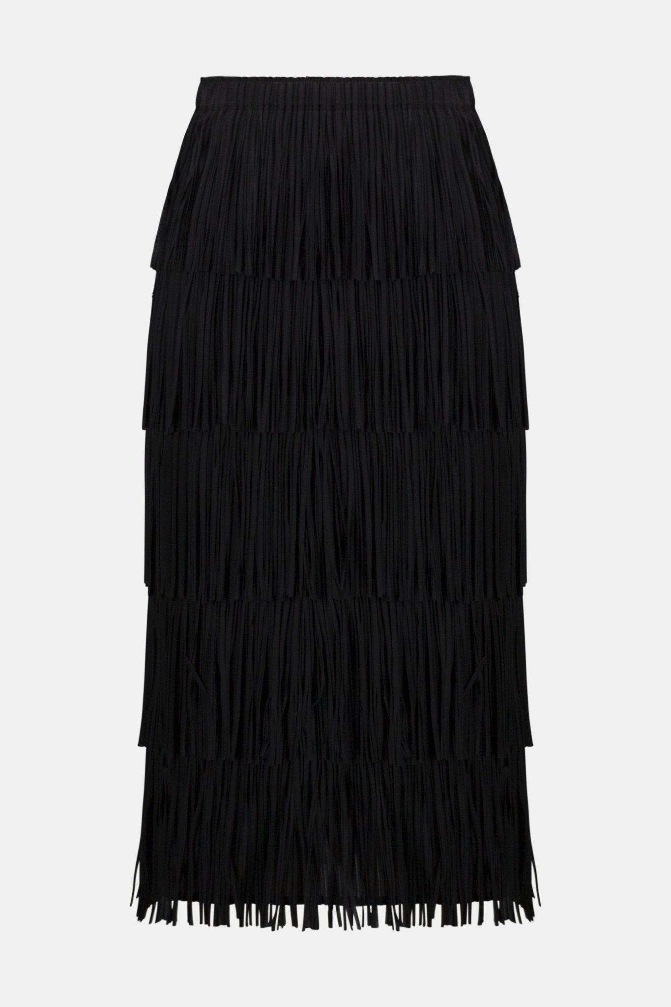 Shop Pleated Pencil Skirt with Tiered Fringe - Joseph Ribkoff
