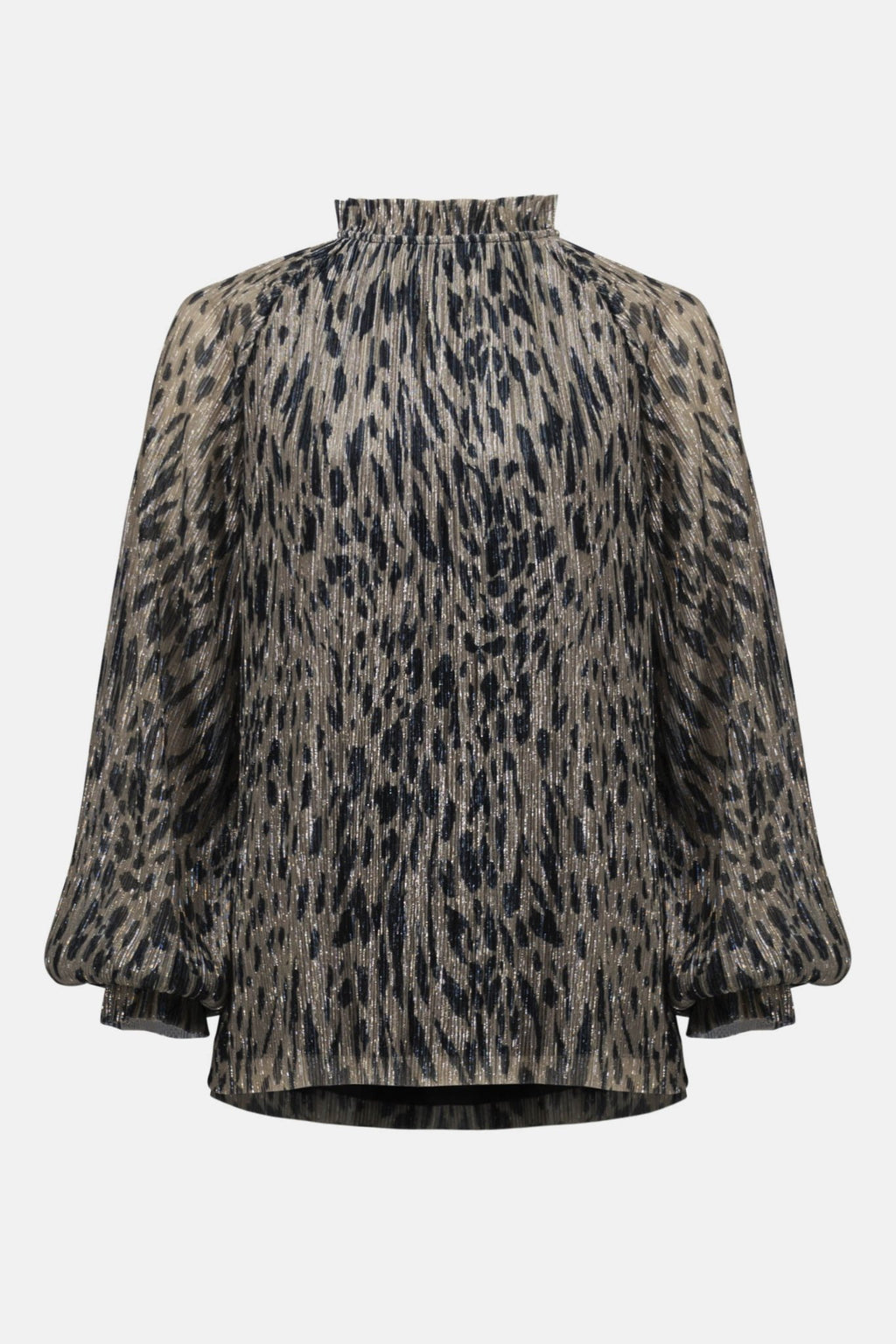 Shop Plissé Mesh Animal Print Straight Top - Joseph Ribkoff