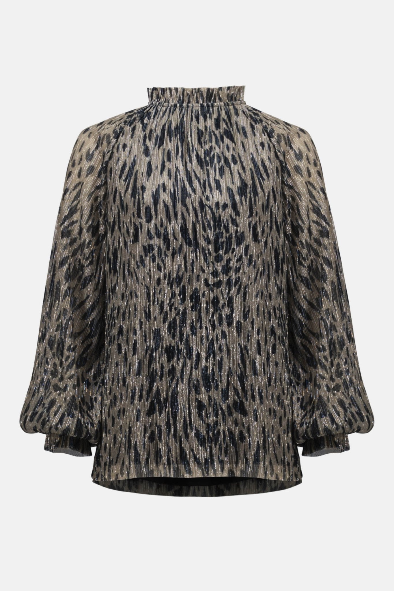 Shop Plissé Mesh Animal Print Straight Top - Joseph Ribkoff