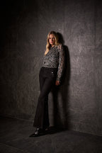 Shop Plissé Mesh Animal Print Straight Top - Joseph Ribkoff