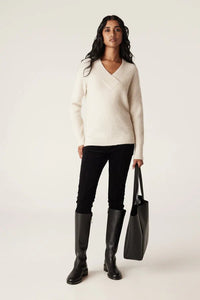 Shop PRE-ORDER Cable Melbourne Lexi Shawl Jumper | Cream - Cable Melbourne