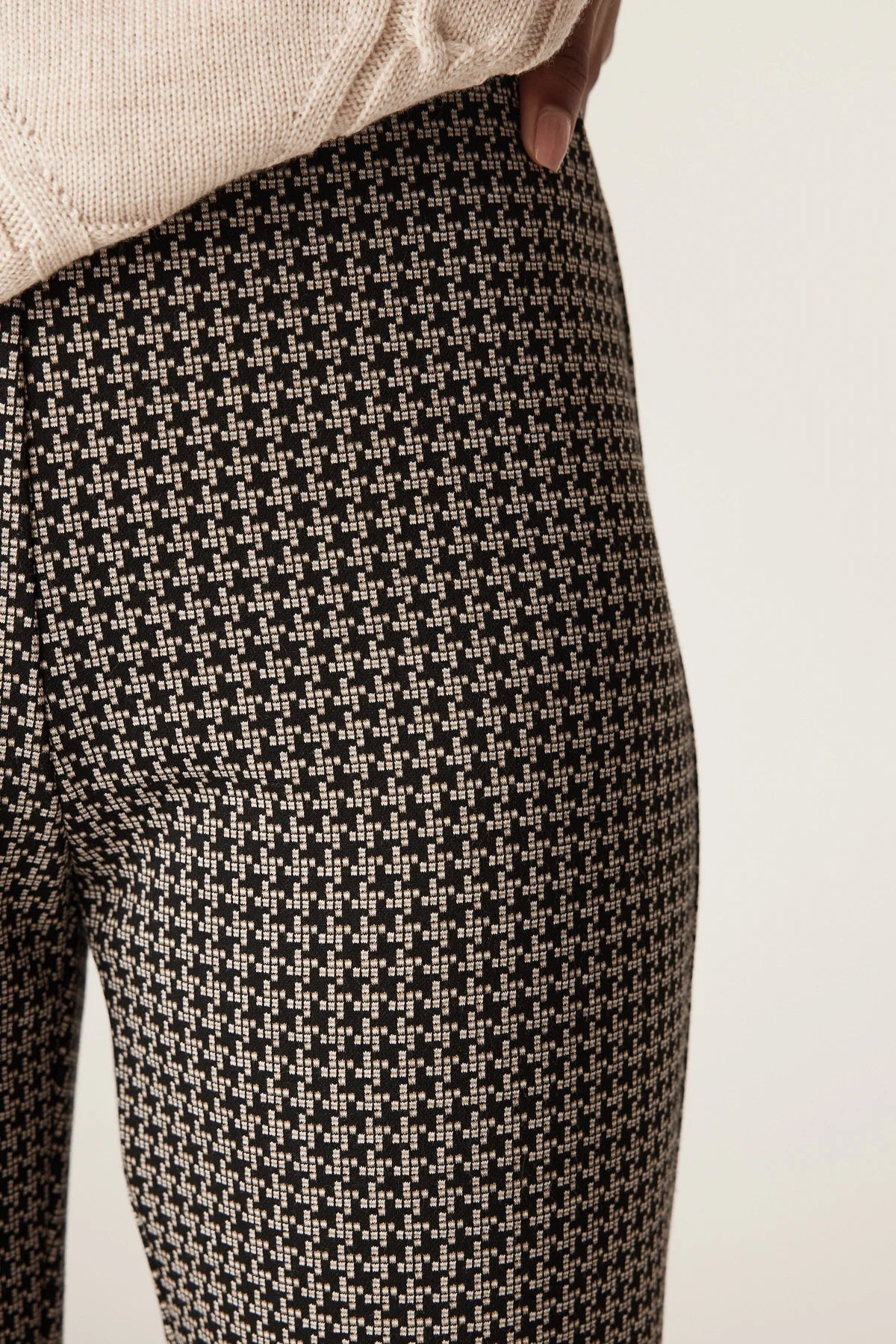 Shop PRE-ORDER Cable Melbourne Liv Houndstooth Pant | Black Camel - Cable Melbourne