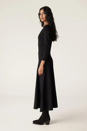 Shop PRE-ORDER Cable Melbourne Winter Crepe Bodice Midi Dress | Black - Cable Melbourne