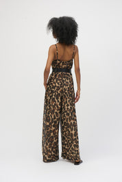 Shop PRE - ORDER Chiffon Animal Print Wide Leg Jumpsuit 252936 - Joseph Ribkoff