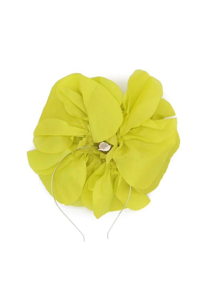 Shop PRE - ORDER Cindy Silk Fascinator | Lime Green - Morgan & Taylor