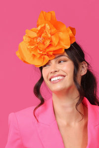 Shop PRE - ORDER Cindy Silk Fascinator | Orange - Morgan & Taylor