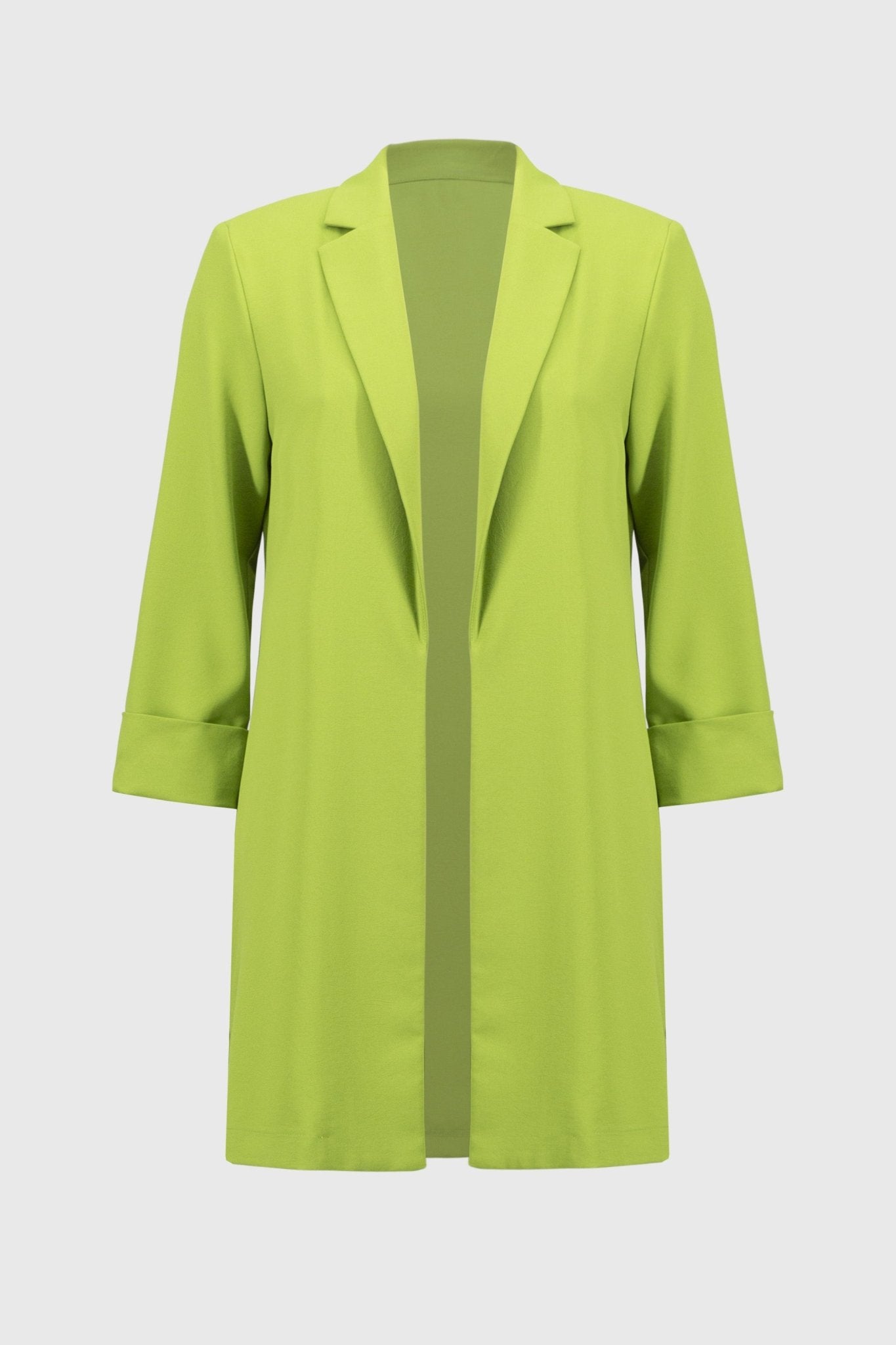 Shop PRE - ORDER Flowy Light Notched Longline Blazer Style 232275 | Greenery - Joseph Ribkoff