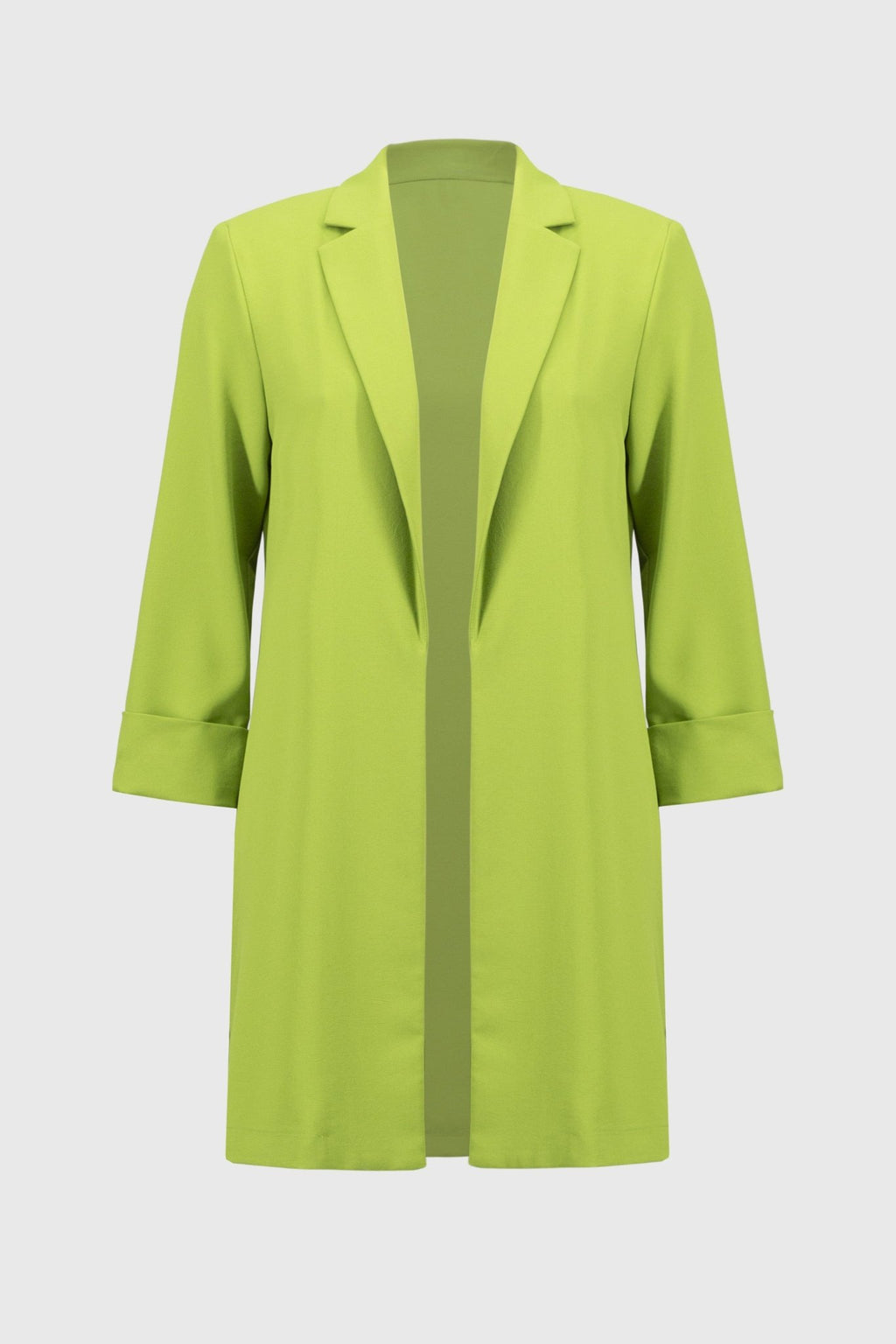 Shop PRE - ORDER Flowy Light Notched Longline Blazer Style 232275 | Greenery - Joseph Ribkoff