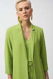 Shop PRE - ORDER Flowy Light Notched Longline Blazer Style 232275 | Greenery - Joseph Ribkoff