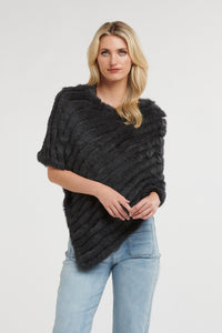 Shop PRE-ORDER Fur Poncho | Black - 365 Days