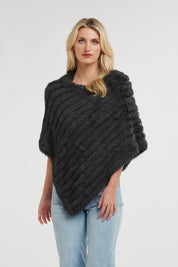 Shop PRE-ORDER Fur Poncho | Black - 365 Days