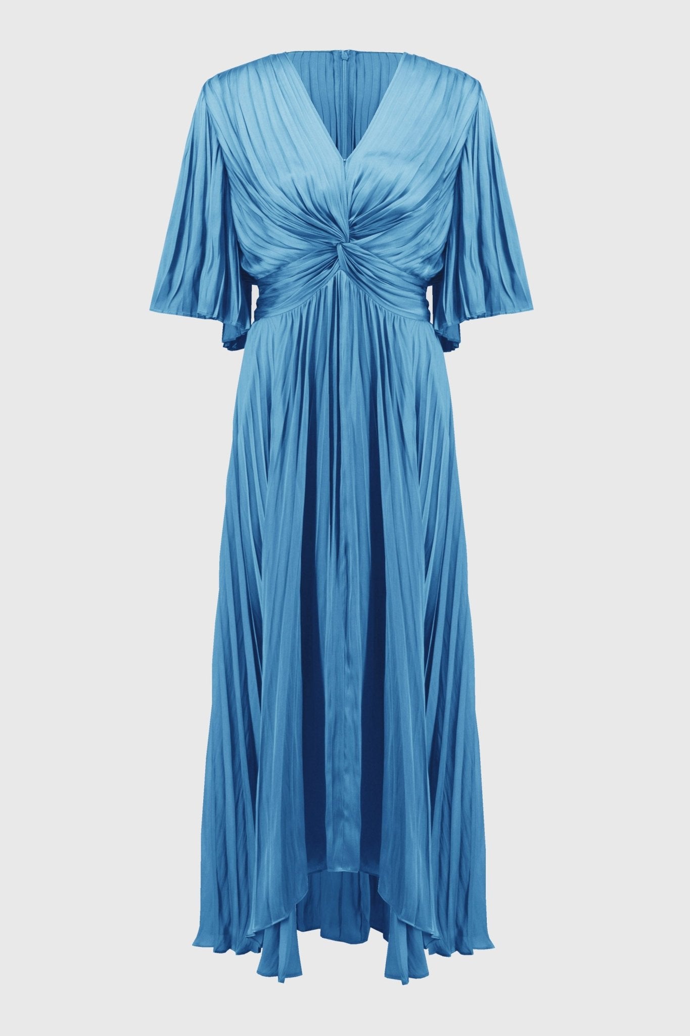 Shop PRE - ORDER Joseph Ribkoff Pleated Satin Midi Dress Style 251903│ Coastal Blue - Joseph Ribkoff