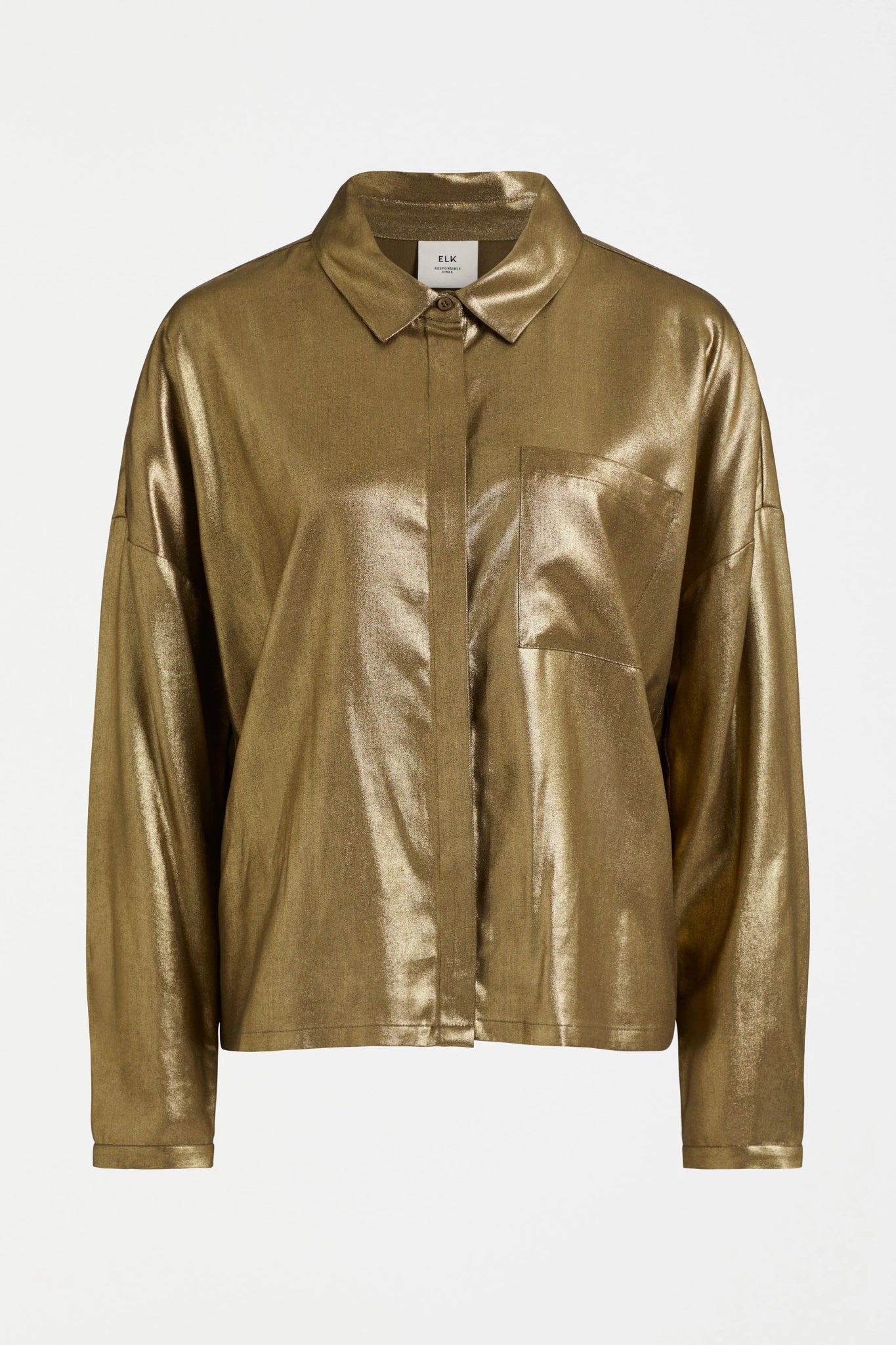 Shop PRE-ORDER Luche Metallic Shirt | Gold - Elk The Label