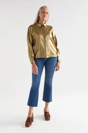 Shop PRE-ORDER Luche Metallic Shirt | Gold - Elk The Label