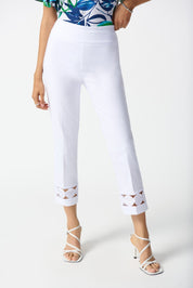 Shop PRE-ORDER Millennium Cropped Pull-On Pants Style 242131 | White - Joseph Ribkoff