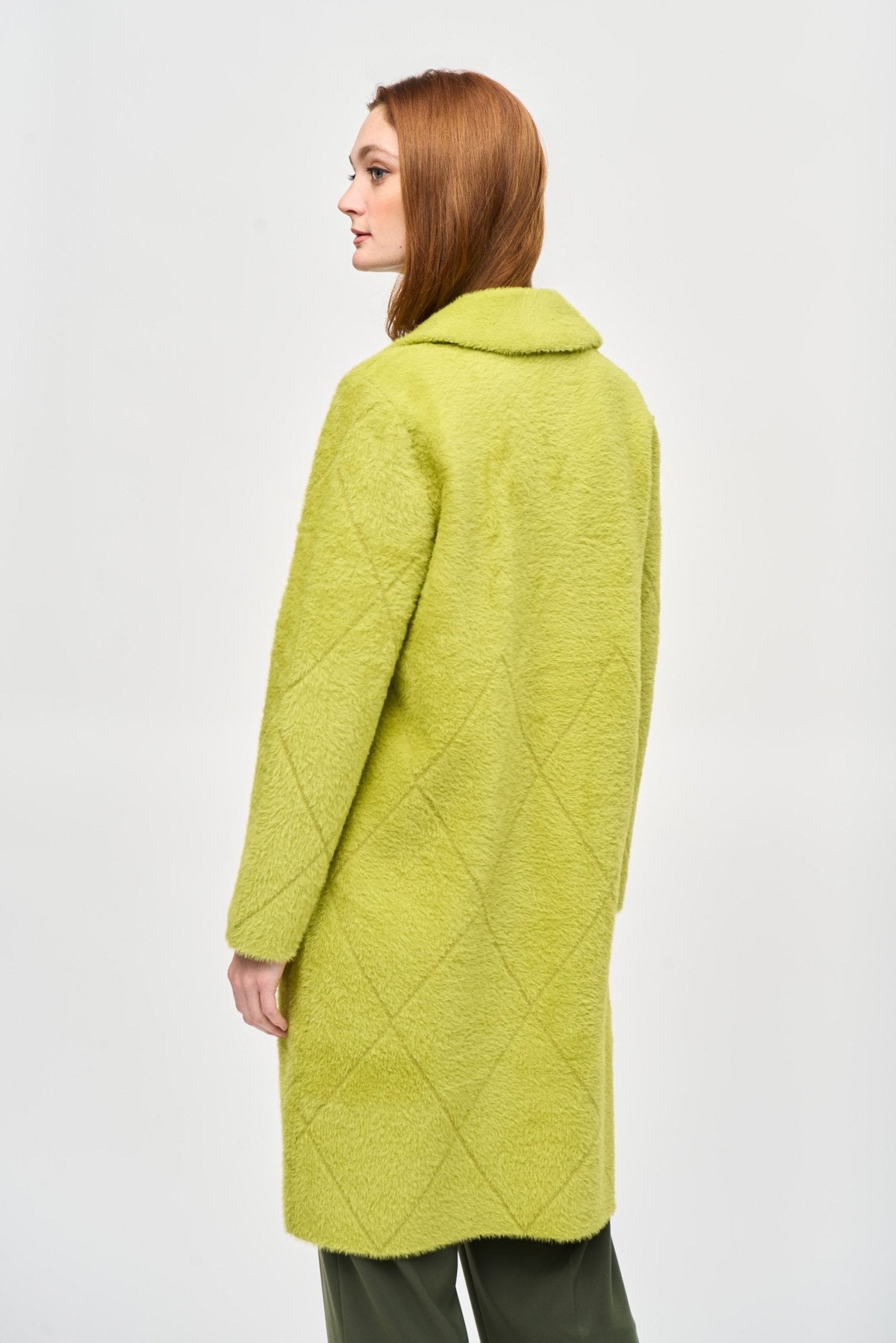 Shop PRE-ORDER Notched Collared Coat Style 233951 │ Wasabi - Joseph Ribkoff