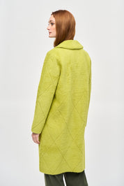 Shop PRE-ORDER Notched Collared Coat Style 233951 │ Wasabi - Joseph Ribkoff