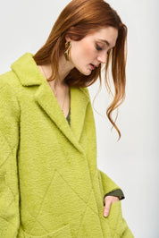 Shop PRE-ORDER Notched Collared Coat Style 233951 │ Wasabi - Joseph Ribkoff