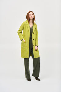 Shop PRE-ORDER Notched Collared Coat Style 233951 │ Wasabi - Joseph Ribkoff