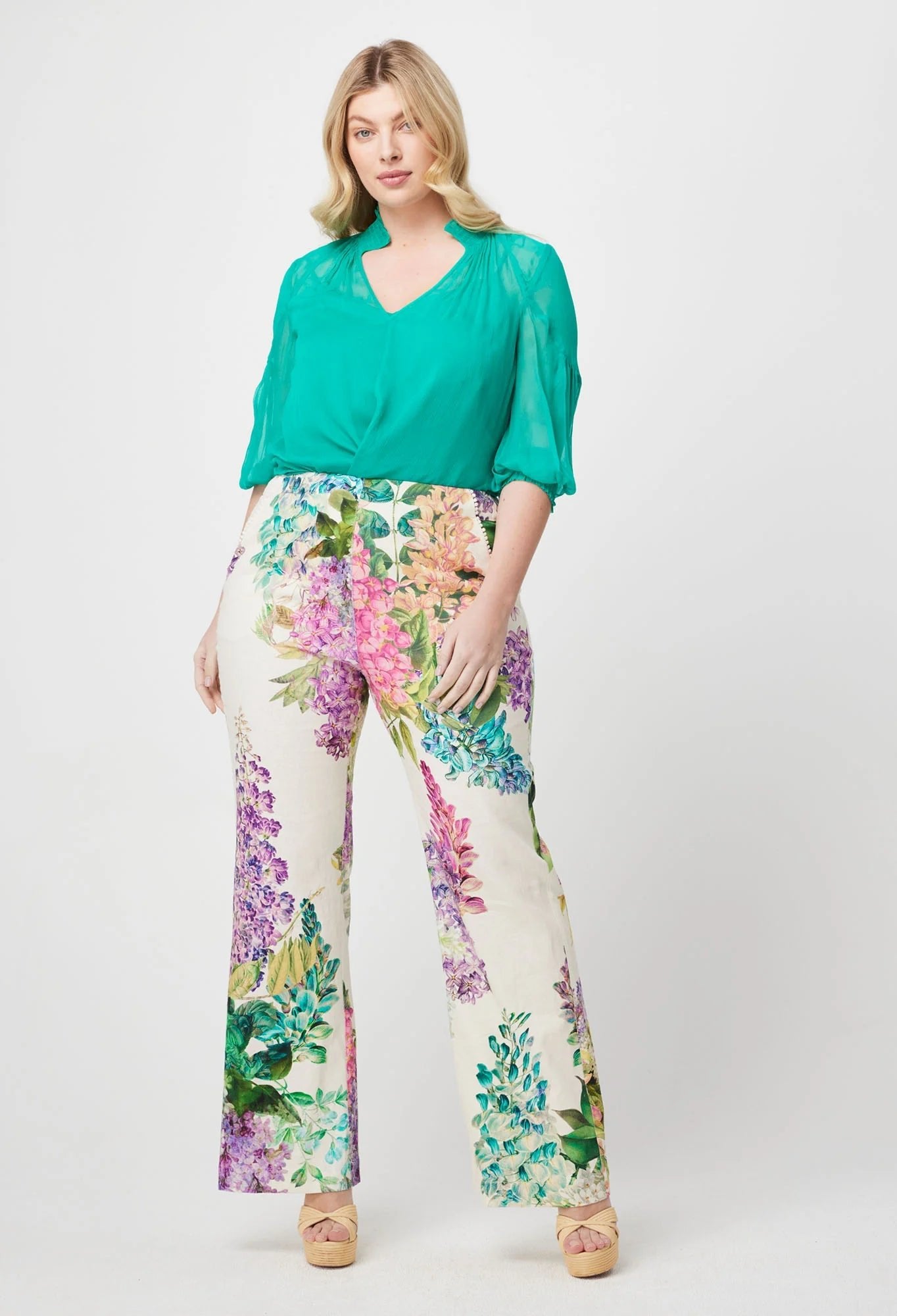 Shop PRE - ORDER OnceWas Bahia Linen Rayon Pant | Wisteria Alba - ONCEWAS