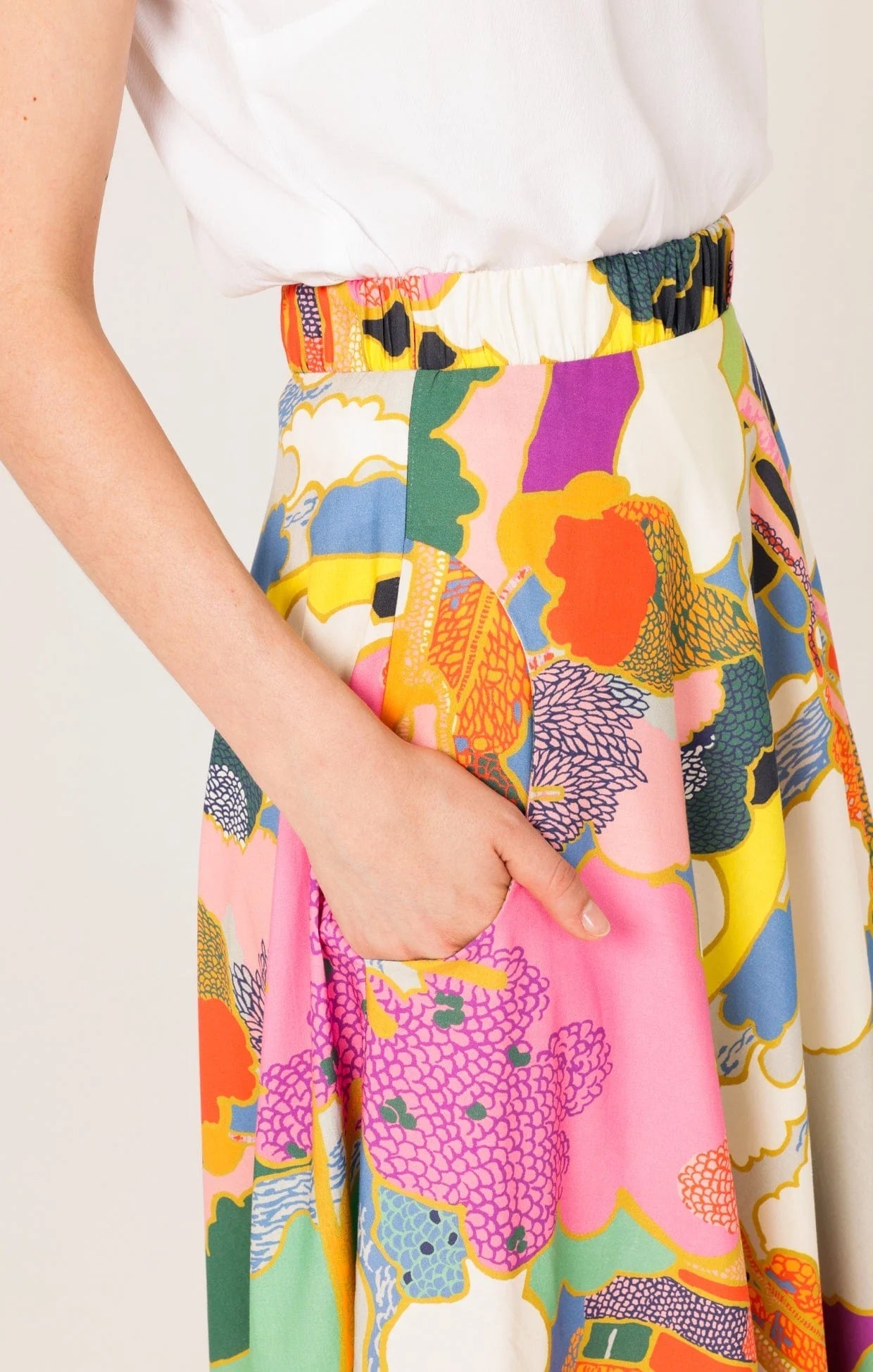 Shop PRE - ORDER Sacha Drake Florida Cotton Maxi Skirt | Mango Paisley Tile Print - Sacha Drake