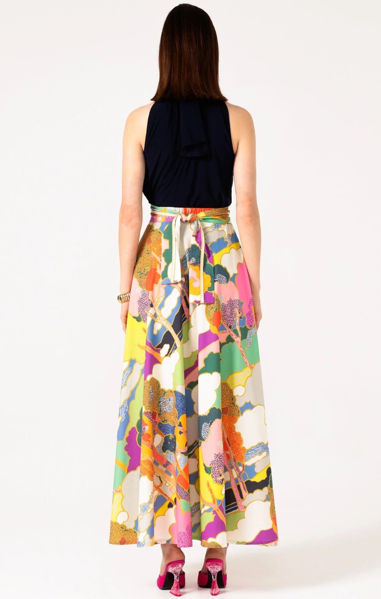 Shop PRE - ORDER Sacha Drake Florida Cotton Maxi Skirt | Mango Paisley Tile Print - Sacha Drake