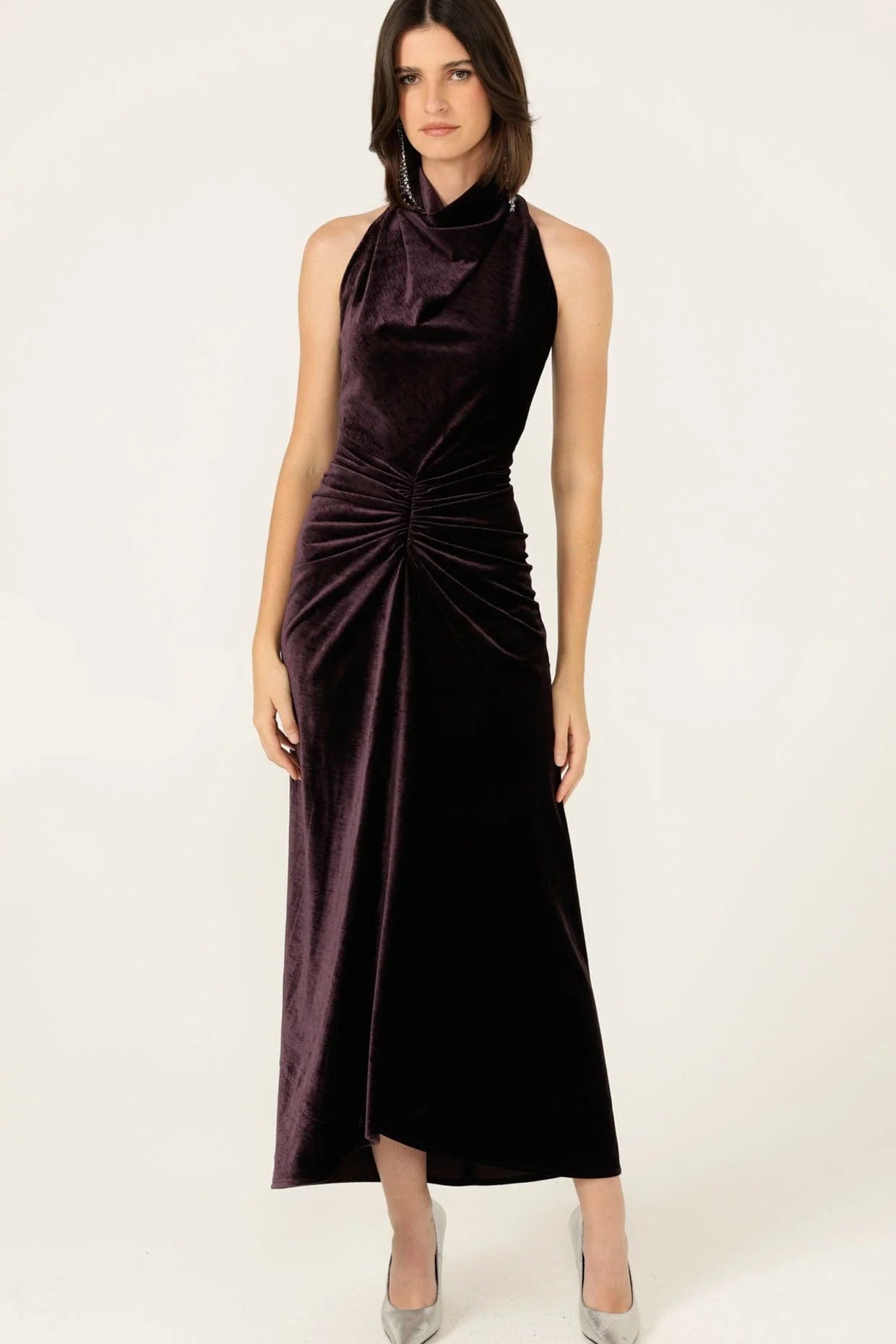 Shop PRE - ORDER | Sacha Drake Lavish Velvet Cowl Dress in Amethyst - SACHA DRAKE