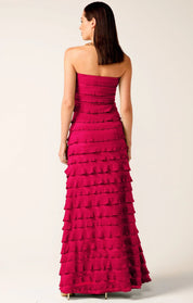 Shop PRE - ORDER Sacha Drake Maddison Tiered Strapless Maxi Dress | Raspberry Red - Sacha Drake