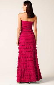 Shop PRE - ORDER Sacha Drake Maddison Tiered Strapless Maxi Dress | Raspberry Red - Sacha Drake