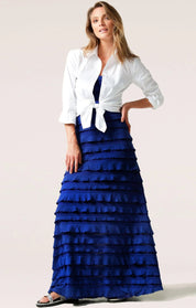 Shop PRE - ORDER Sacha Drake Maddison Tiered Strapless Maxi Dress | Sapphire Blue - Sacha Drake