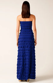 Shop PRE - ORDER Sacha Drake Maddison Tiered Strapless Maxi Dress | Sapphire Blue - Sacha Drake