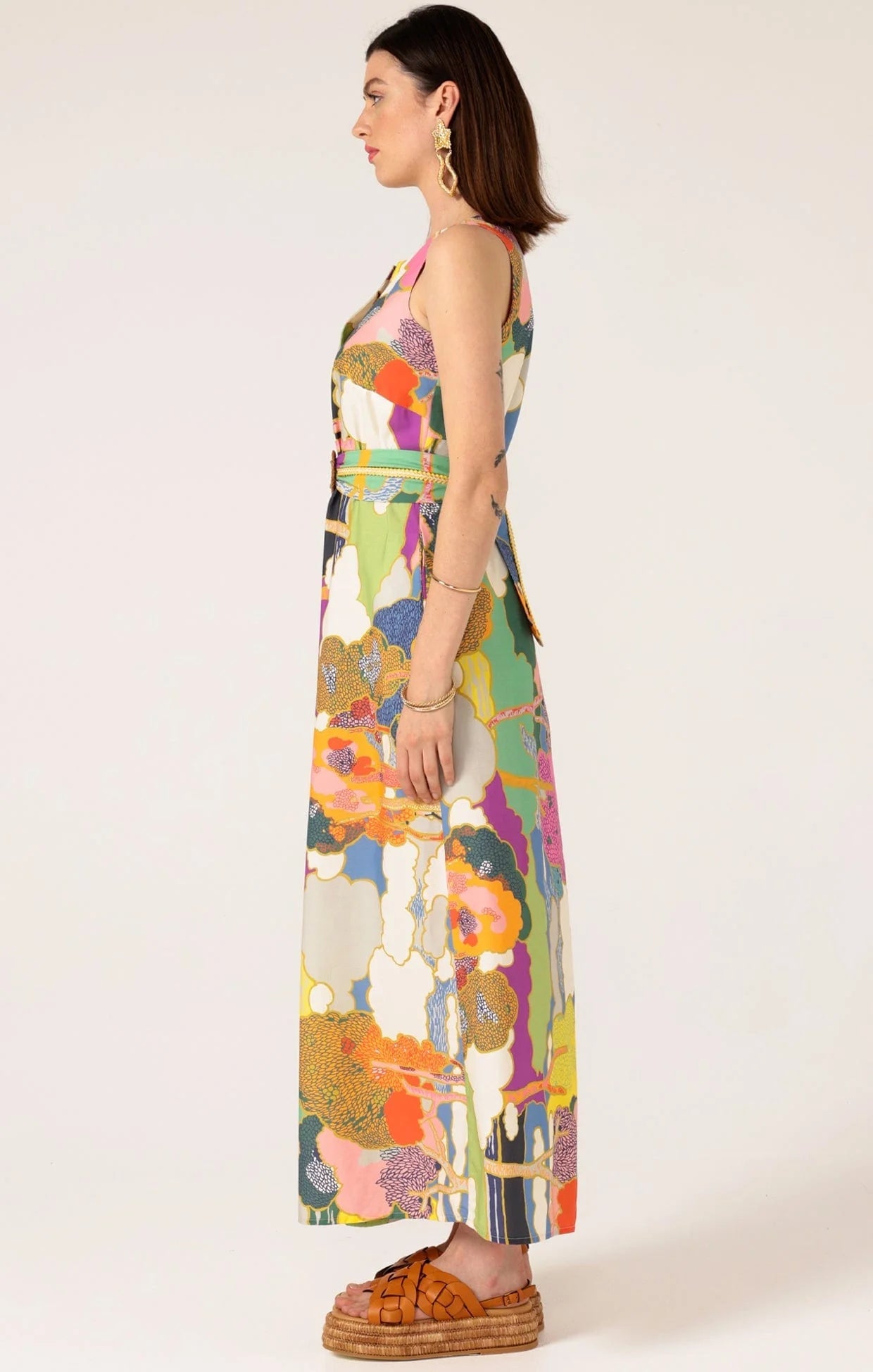 Shop PRE - ORDER Sacha Drake Palm Royal Cotton Maxi Dress | Multi Colour Cloud Print - Sacha Drake