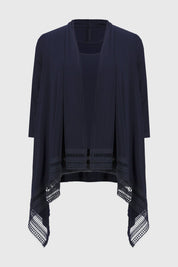 Shop PRE - ORDER Silky Knit Flared Cover - Up Twinset Style 251197 | Midnight Blue - Joseph Ribkoff