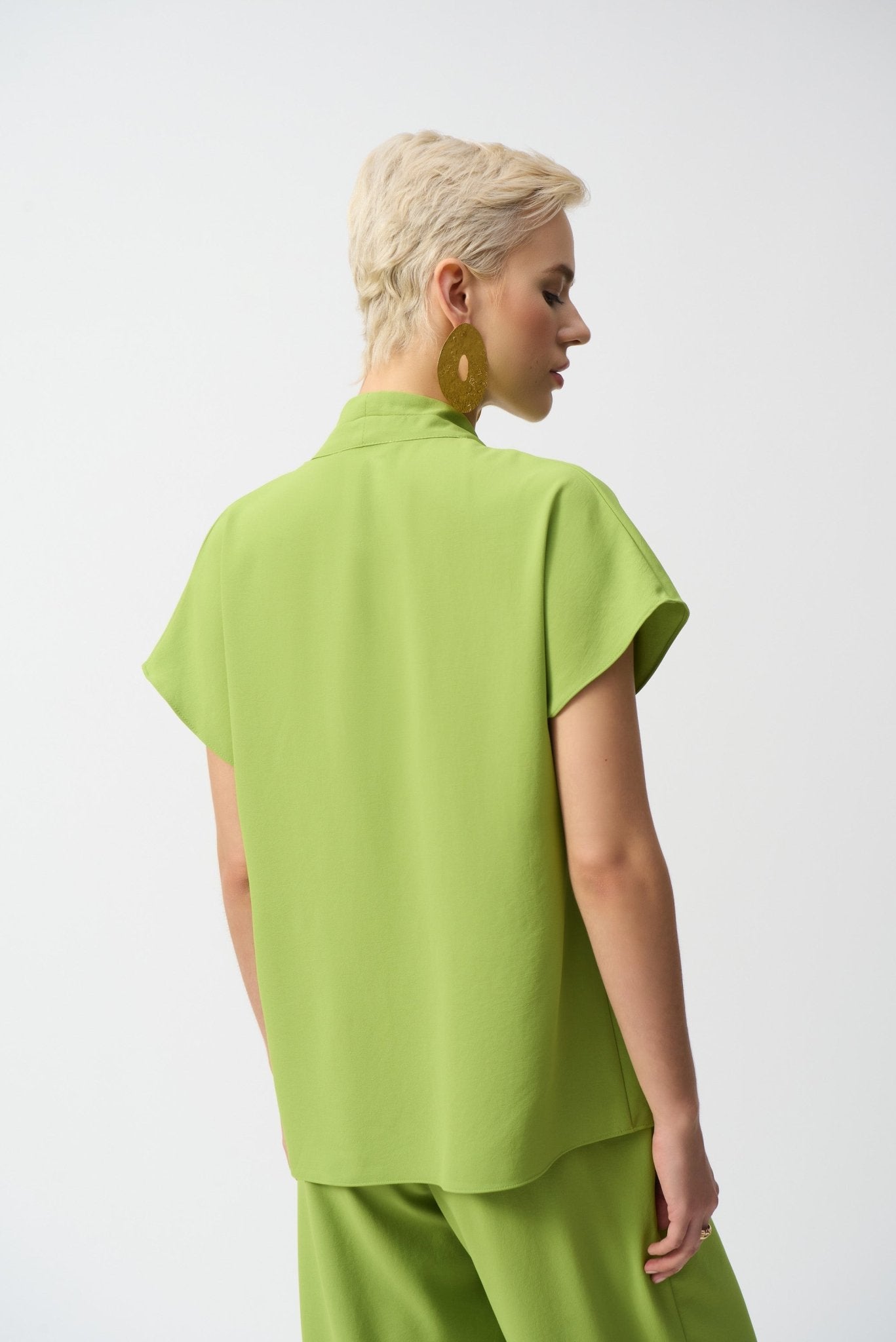 Shop PRE - ORDER Textured Woven Straight Top Style 251087 | Greenery - Joseph Ribkoff