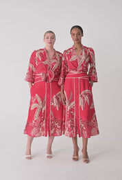 Oncewas Audrey Embroidered Viscose Faille Blouse