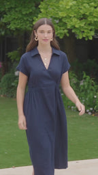 Foil Wrap Dreams Linen Dress