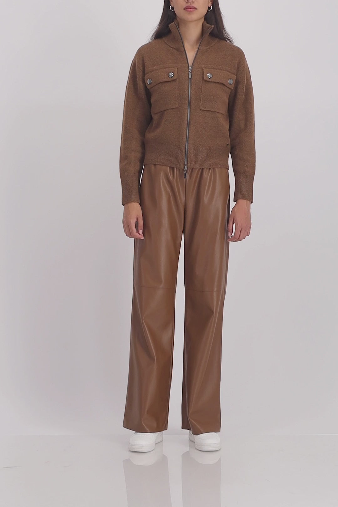 Monari Stand Up Collar Cadigan Jacket