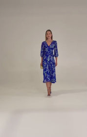 Sacha Drake Elspeth Wrap Dress Sapphire Floral