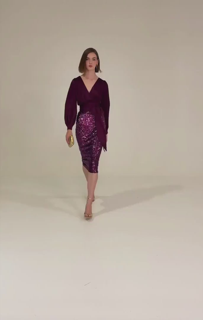 Sacha Drake Sequin Stretch Skirt