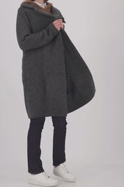 Monari Knitted Coat Jacket + Brooch