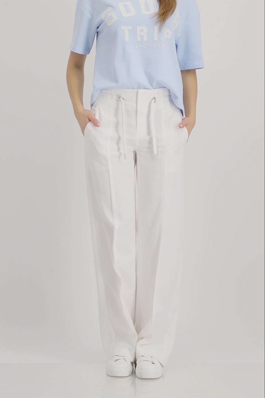 Monari Cape Town Wide-Leg Trousers with Drawstring
