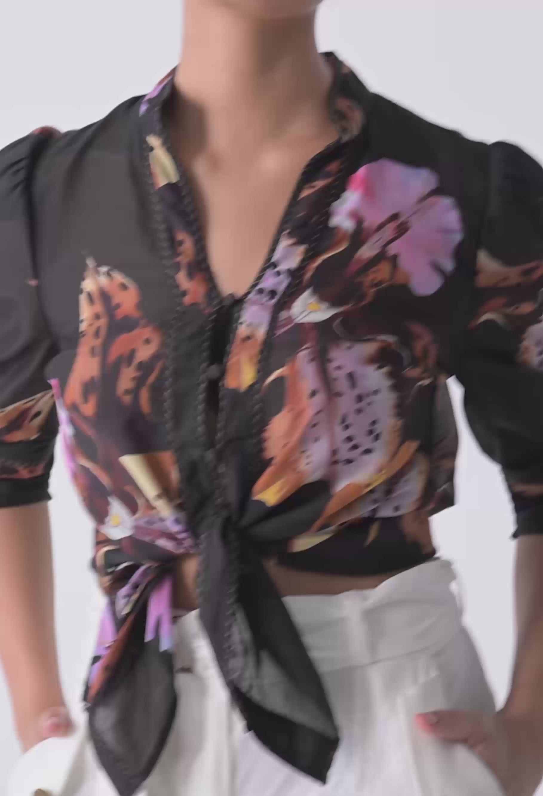 Oncewas Calantha Cotton Silk Sleeve Shirt in Sunset Orchid