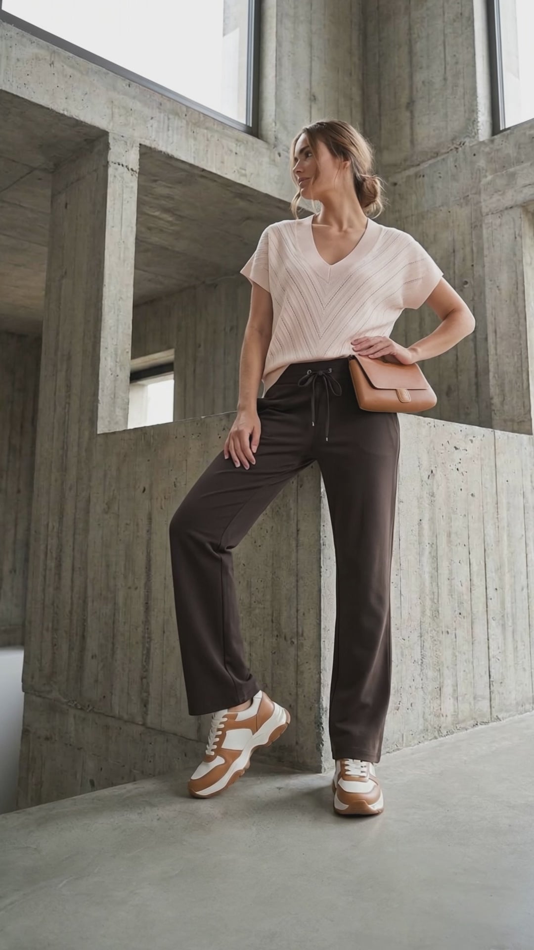 Raffaello Rossi Candice Straight Jogger - Dark Brown