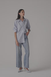 Joseph Ribkoff Tencel Stripe Boxy Blouse