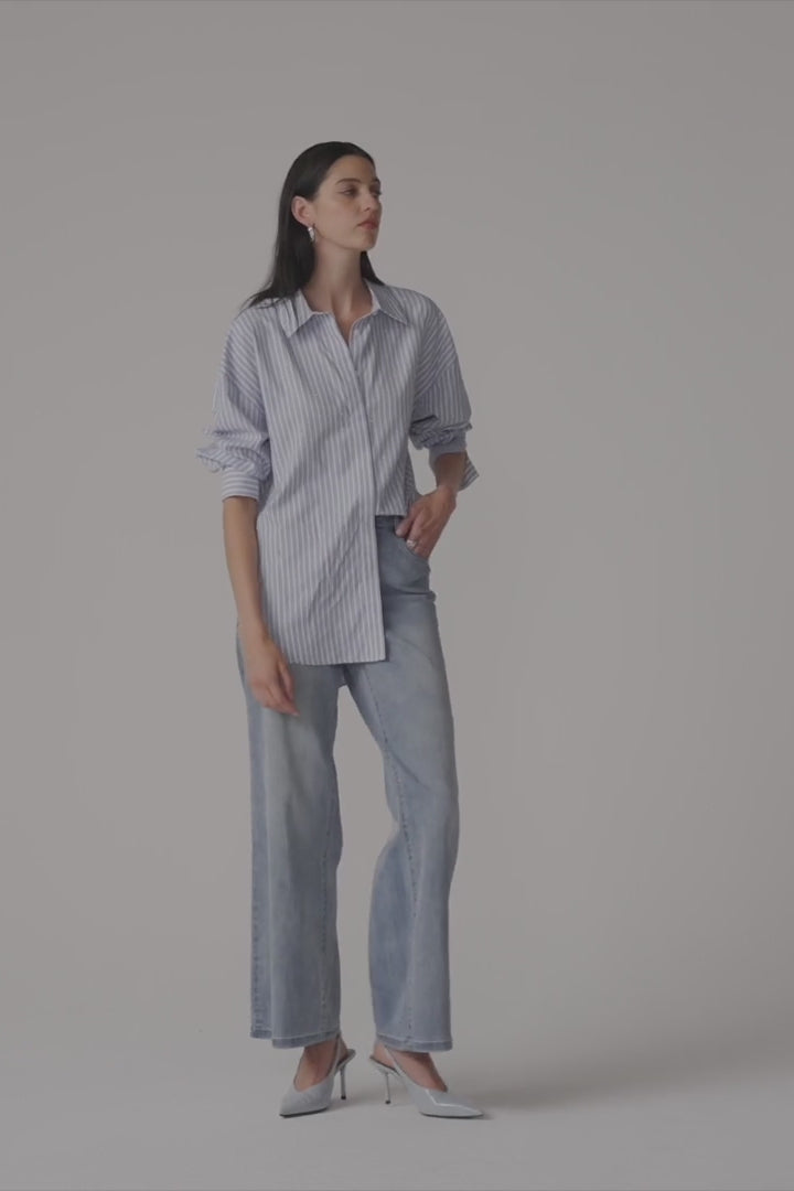 Joseph Ribkoff Tencel Stripe Boxy Blouse