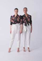 Oncewas Calantha Cotton Silk Sleeve Shirt in Sunset Orchid