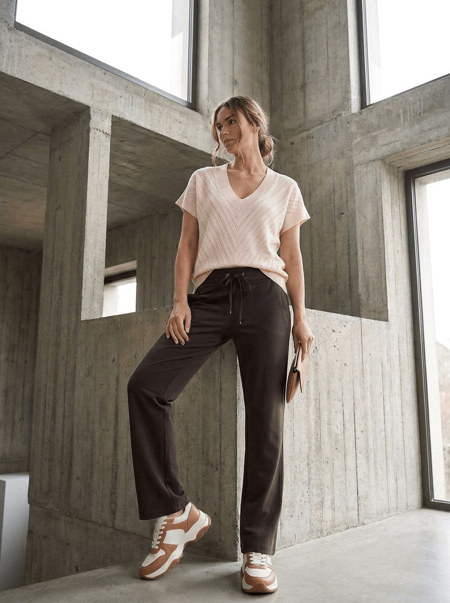 Shop Raffaello Rossi Candice Straight Jogger - Dark Brown - Raffaello Rossi