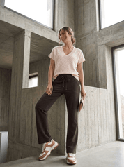 Shop Raffaello Rossi Candice Straight Jogger - Dark Brown - Raffaello Rossi