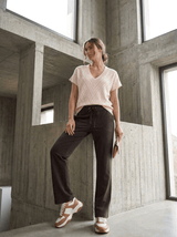 Raffaello Rossi Candice Straight Jogger - Dark Brown