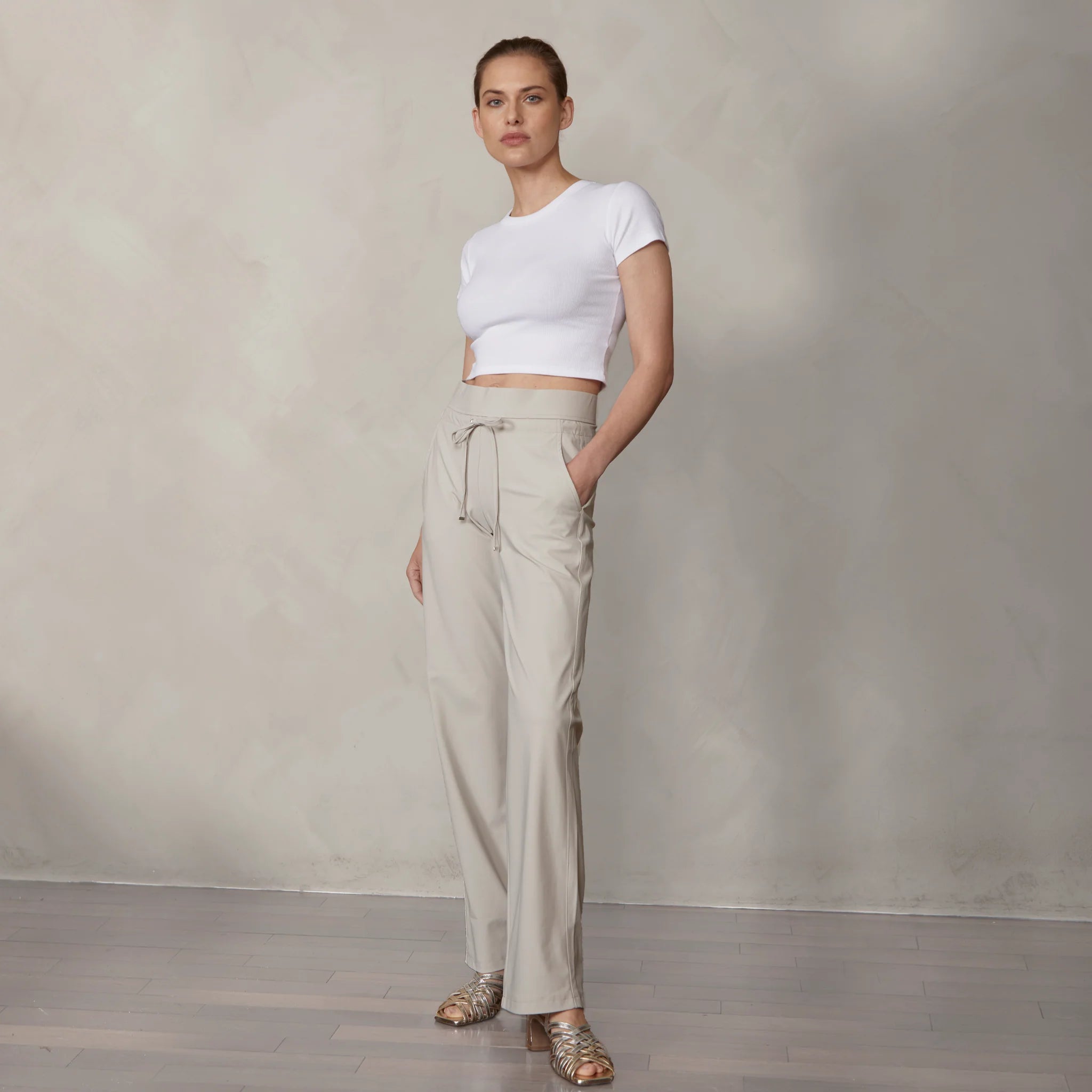 Shop Raffaello Rossi Candice Straight Jogger Pant | Chalk - Raffaello Rossi